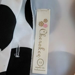 Cherokee Black & White Polk-a-dot Formal Dress Girls Size 12